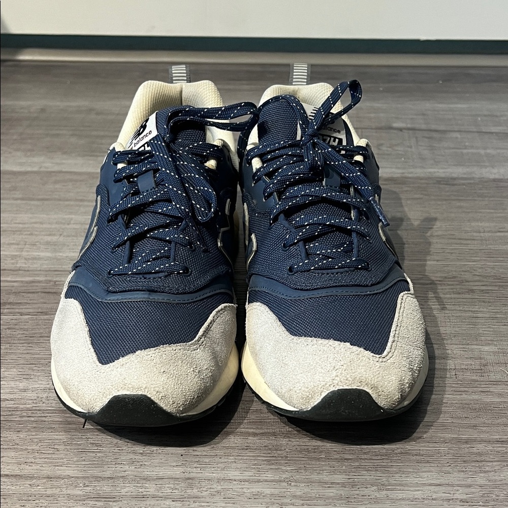 New Balance Navy and Cream Men's Sneakers